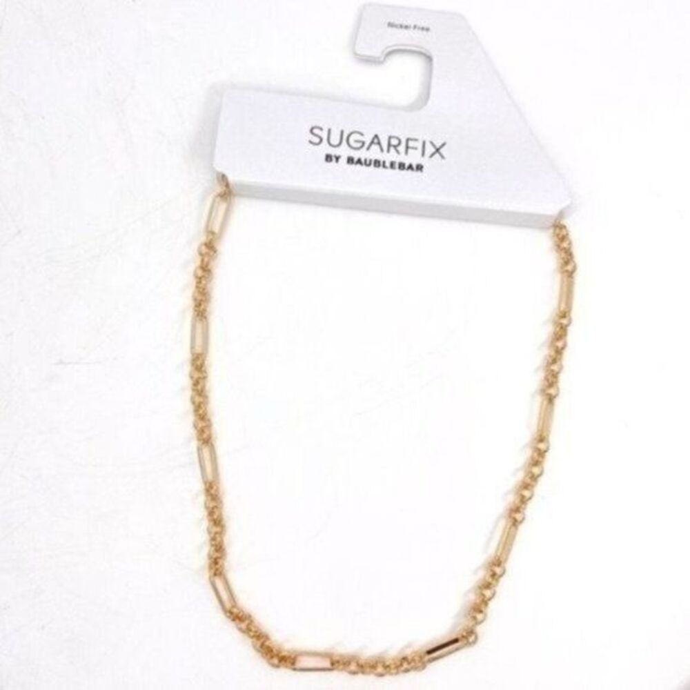 Sugarfix by BaubleBar Gold Mixed Link Chain Necklace New